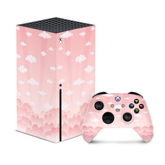 Clouds Xbox series x skin, Series s skin Peachy sky, Vinyl 3m stickers Full wrap cover - Tackydesign