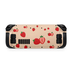 Cute Strawberry Steam Deck skin, Kawaii Cofee Color Steam Deck Decal Full Wrap cover Vinyl 3m Sticker - Tackydesign