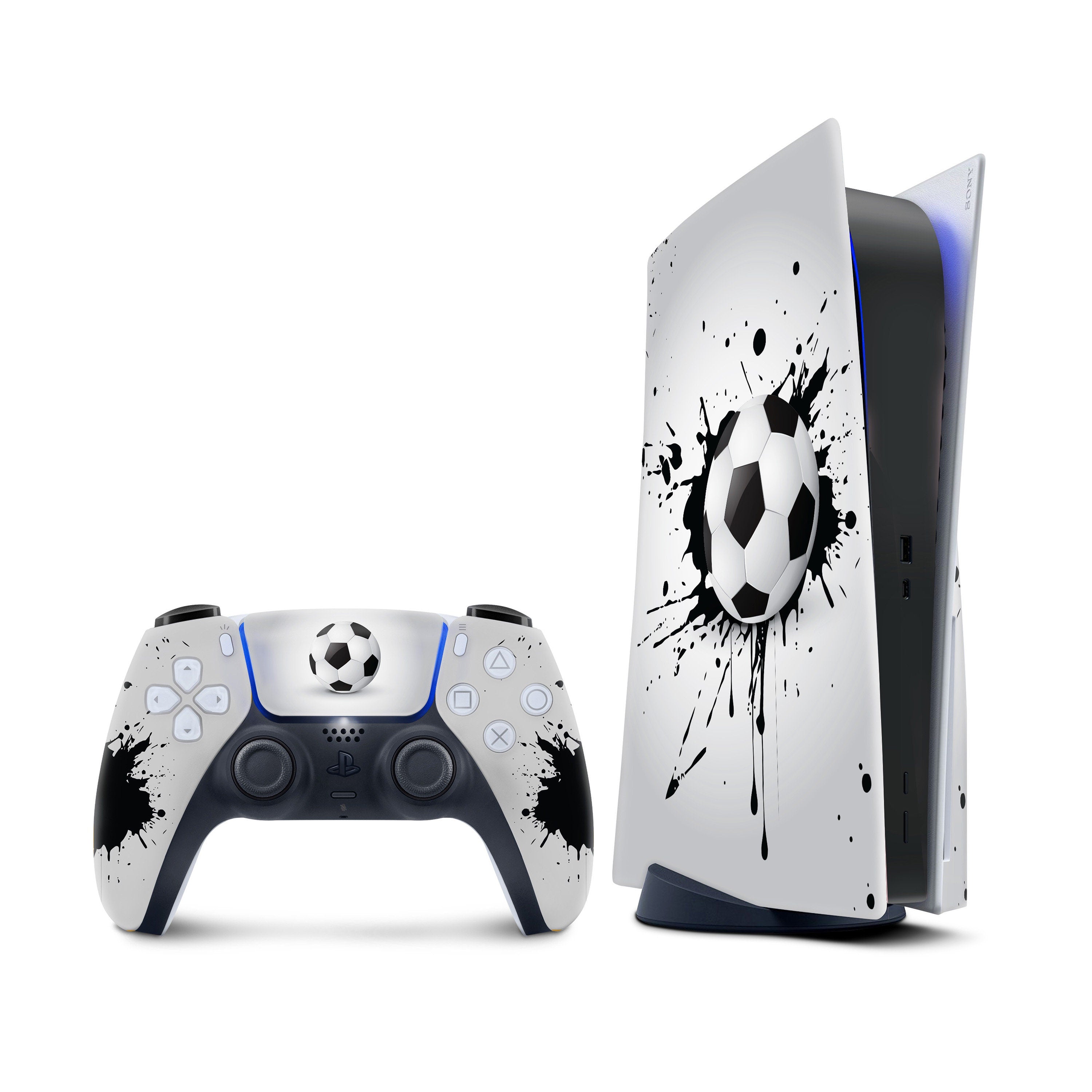 Football Ps5 skin, Playstation 5 controller skin Soccer ,Vinyl 3m stickers Full wrap cover - Tackydesign