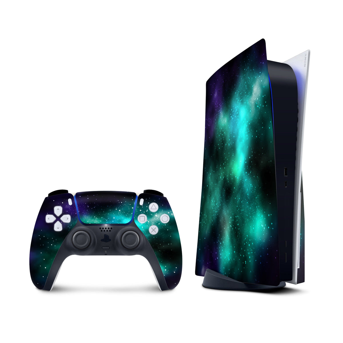 galaxy Ps5 skin, Playstation 5 controller skin MILKY WAY, Vinyl 3m stickers Full wrap cover - Tackydesign