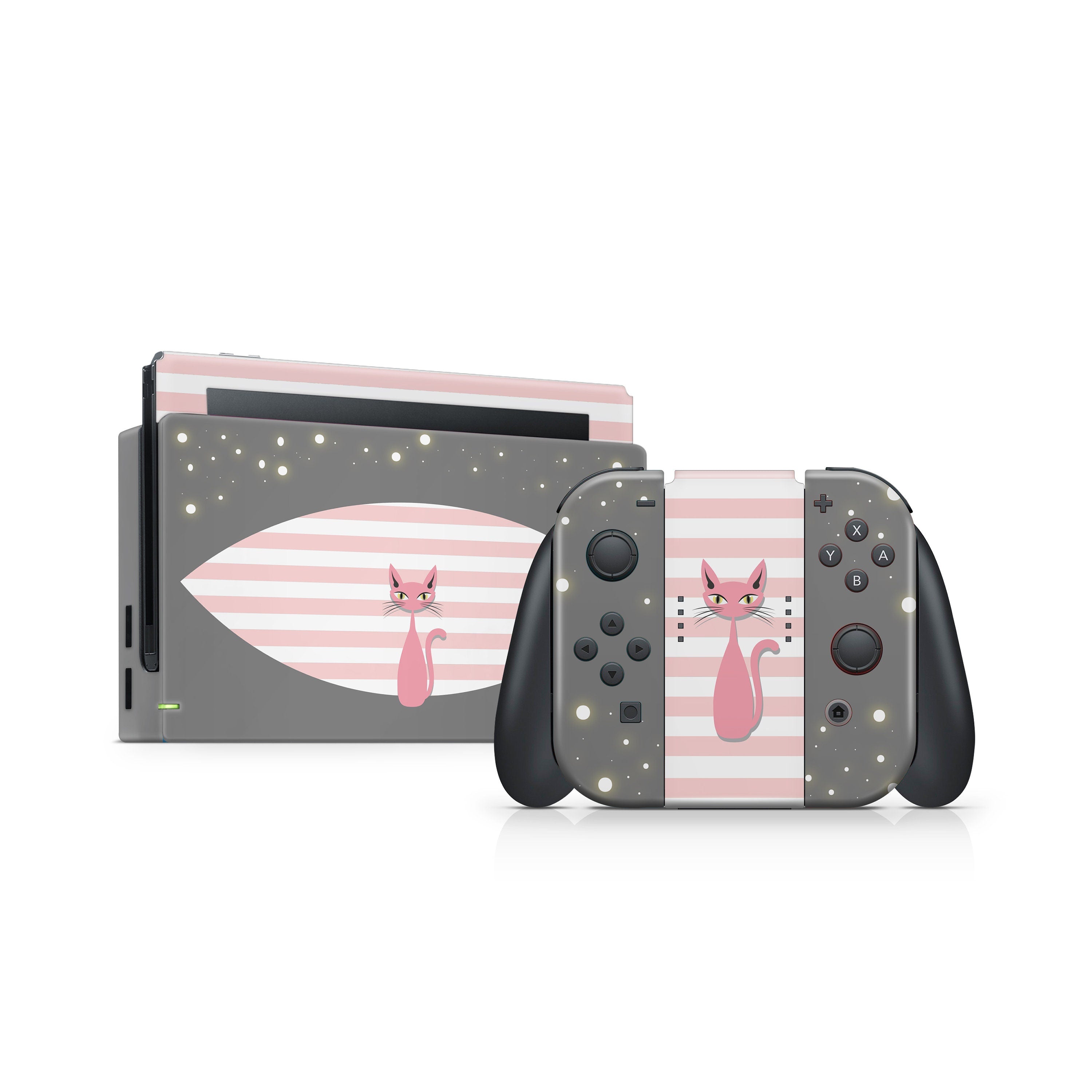 nintendo switches skin, Pink Cat switch skin, Pet switch cover Full wrap 3m