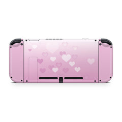 TACKY DESIGN Hearts Nintendo Switch Skin Wrap | Pastel Pink Hearts 3M Vinyl Full Cover