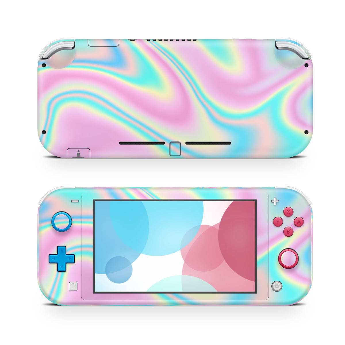 Nintendo switch lite skin opal, Iridescent Swirl switch lite, Full wrap 3m