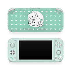 Nintendo switch lite skin Green, Cute Cat Switch lite skin, Full wrap 3m