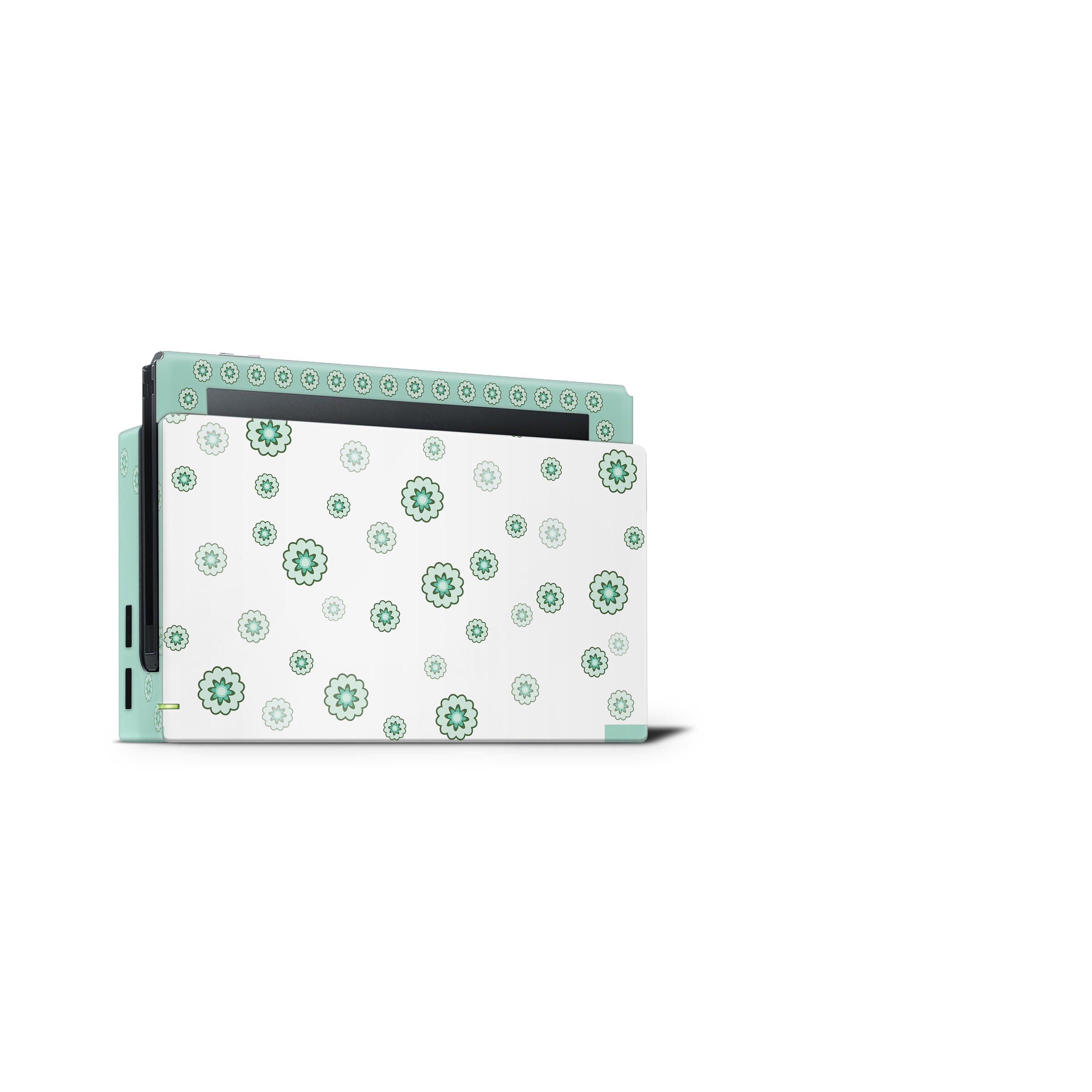 Clearance 70% sale - nintendo switches skin, Green Pastel Switch skin flower cover Full wrap 3m