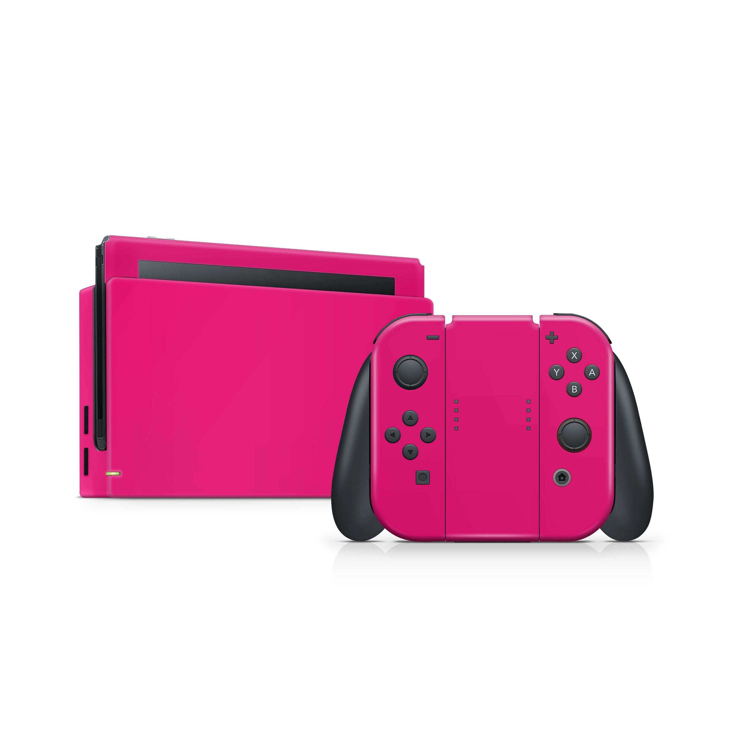 nintendo switches skin pink solid color, full cover premium vinyl 3m