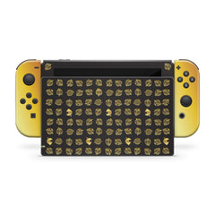 nintendo switches skin, gold leaf skin, Black gold prestigious skin Full wrap Cover decal Vinyl 3m