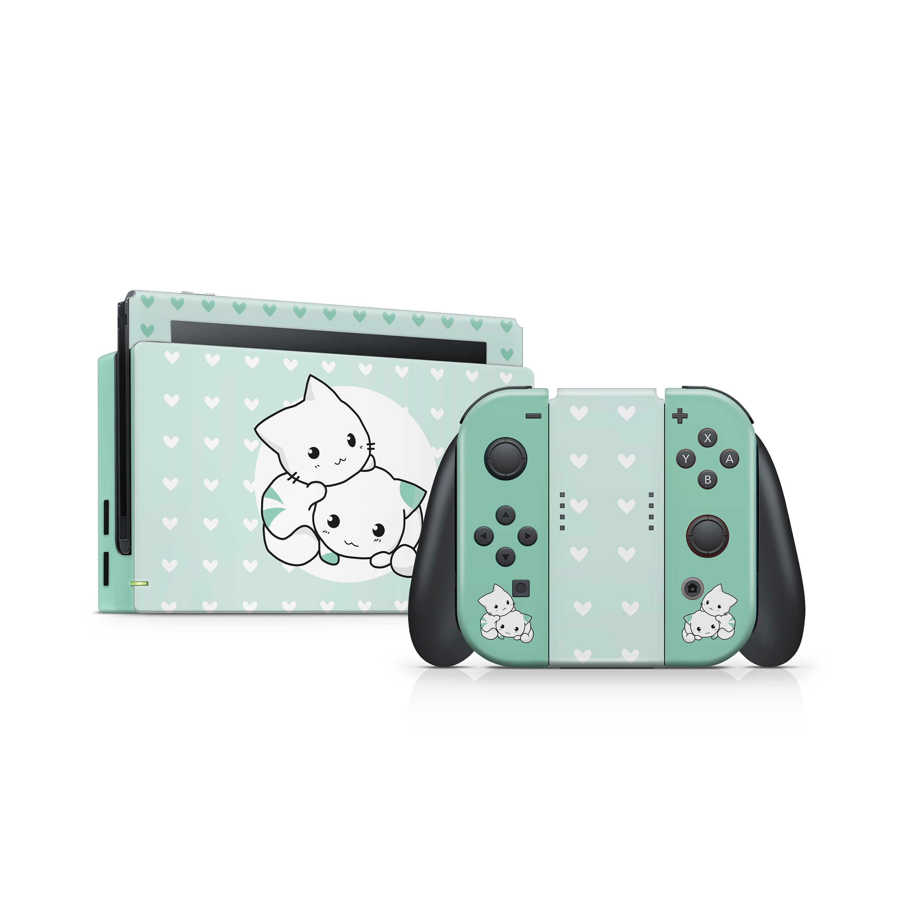 nintendo switches skin green, Cute cats switch skin Full wrap 3m