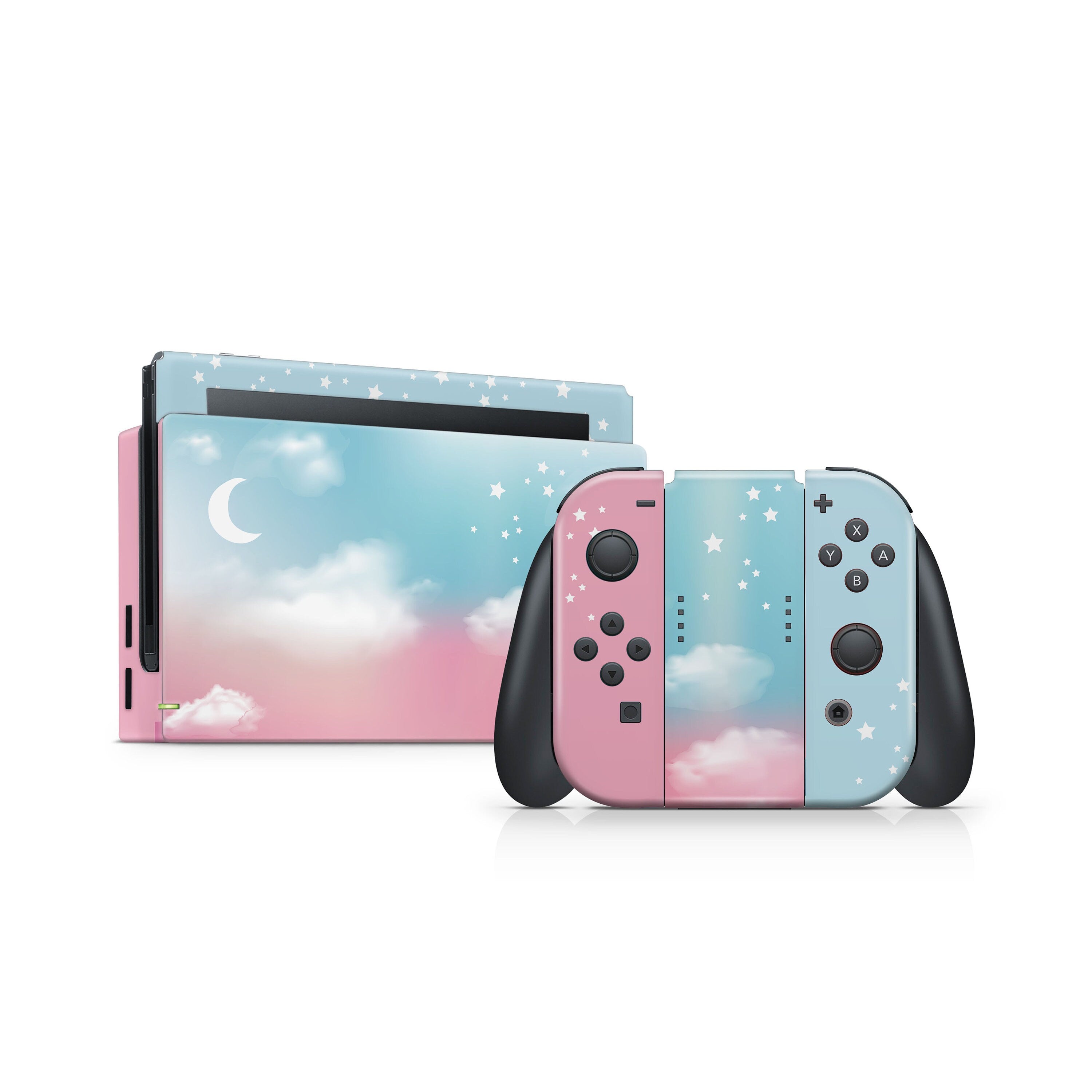 nintendo switches skin, Pastel Clouds Starry Sky switch skin Full wrap 3m