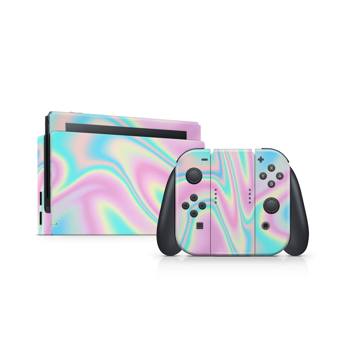 TACKY DESIGN Opal Iridescent Swirl Pattern Nintendo Switch Skin Wrap | 3M Vinyl Full Cover