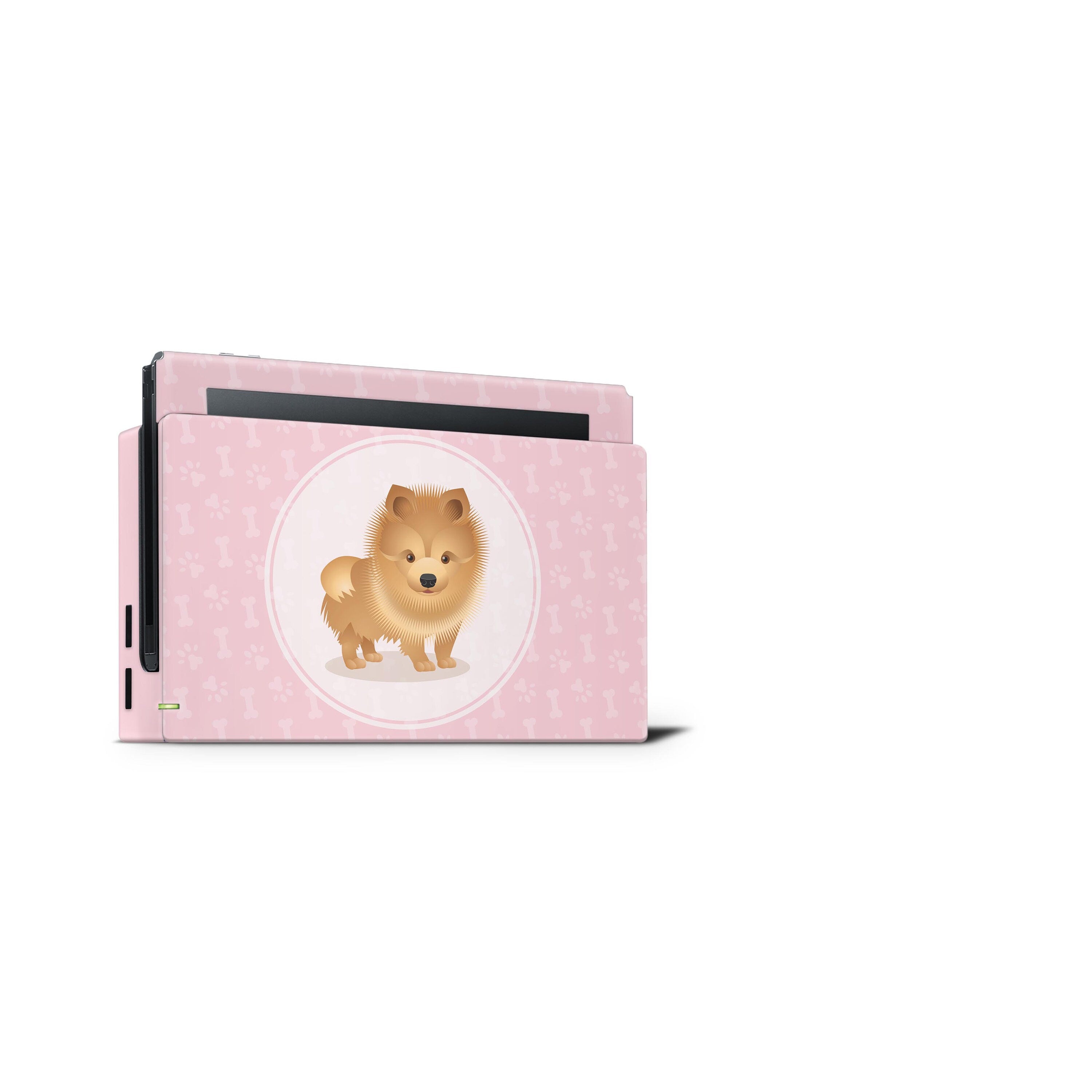 Pastel pink nintendo switches skin, Cute puppy dog switch skin, Pet skin Full wrap 3m