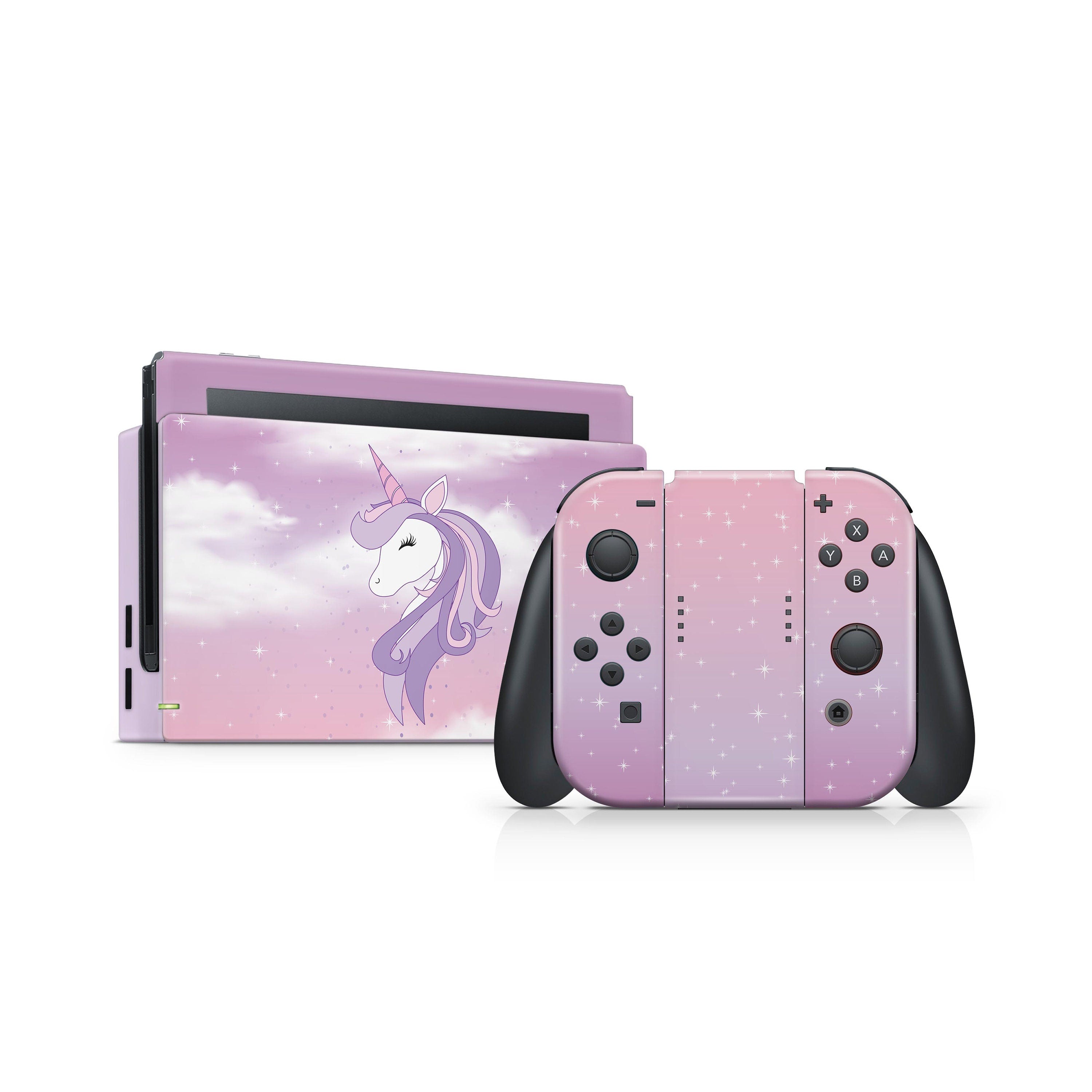 nintendo switches skin unicorns, Pastel pink switch skin, Rainbow Full wrap 3m