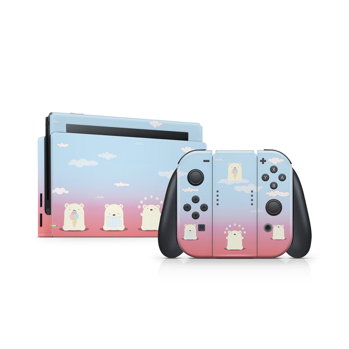 TACKY DESIGN Cute Bears Nintendo Switch Skin Wrap | Kawaii 3M Vinyl Full Cover