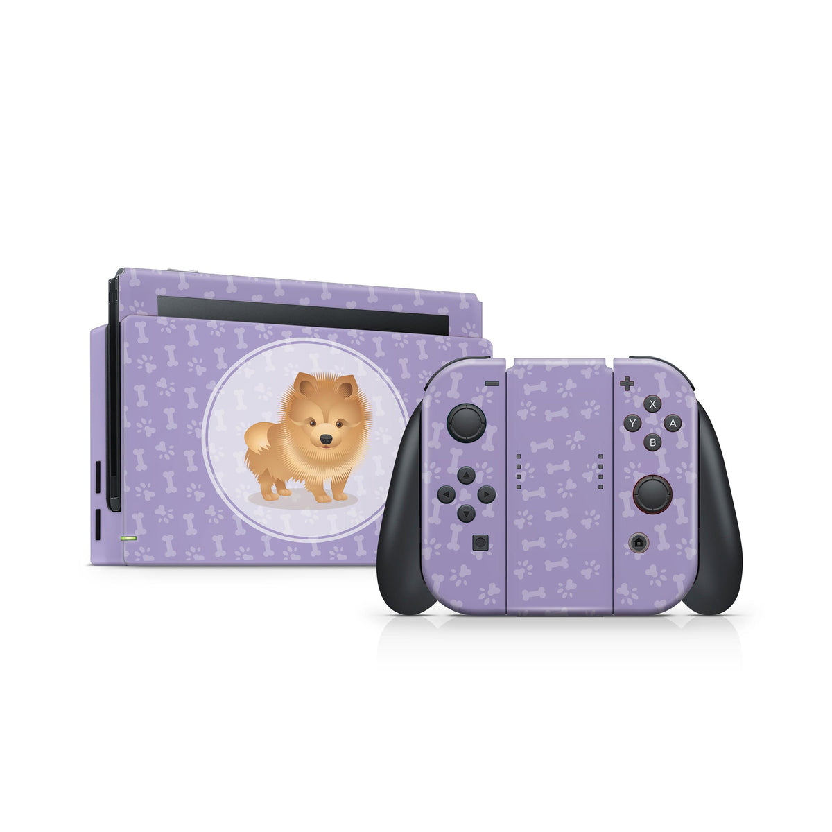 Purple nintendo switches skin, Cute puppy dog switch skin, Pet skin Full wrap 3m