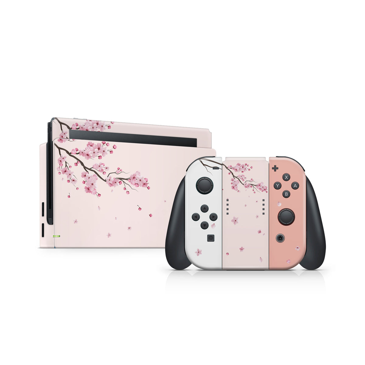 TACKY DESIGN Flowers Sakura Nintendo Switch Skin Wrap | Beige 3M Vinyl Full Cover