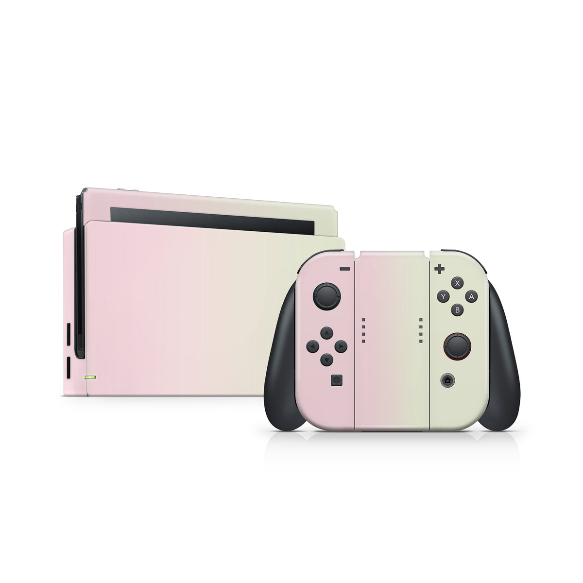 nintendo switches skin Duo color, Pastel pink and yellow switch skin