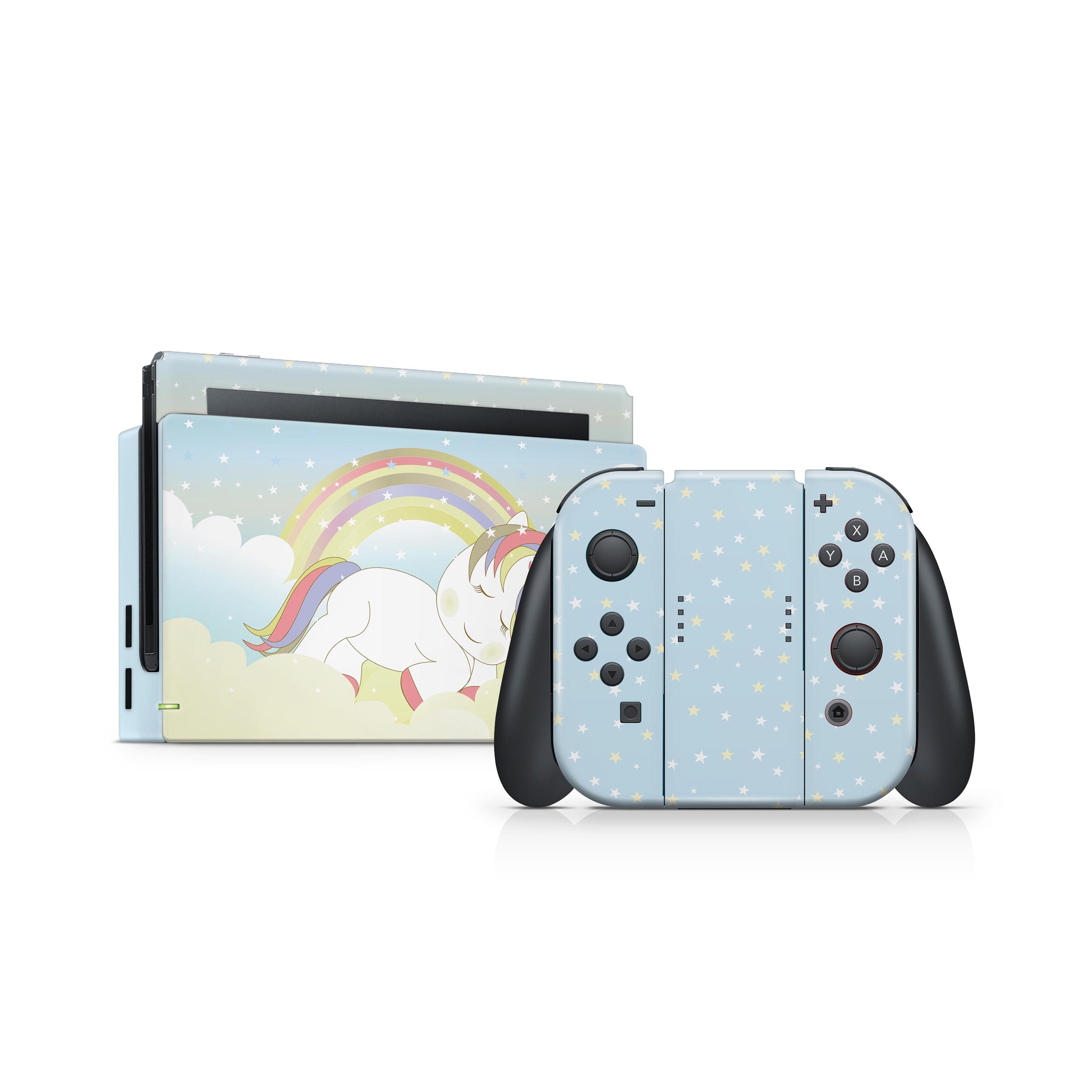 nintendo switches skin, Baby unicorn switch skin, Rainbow switch skin Full wrap 3m