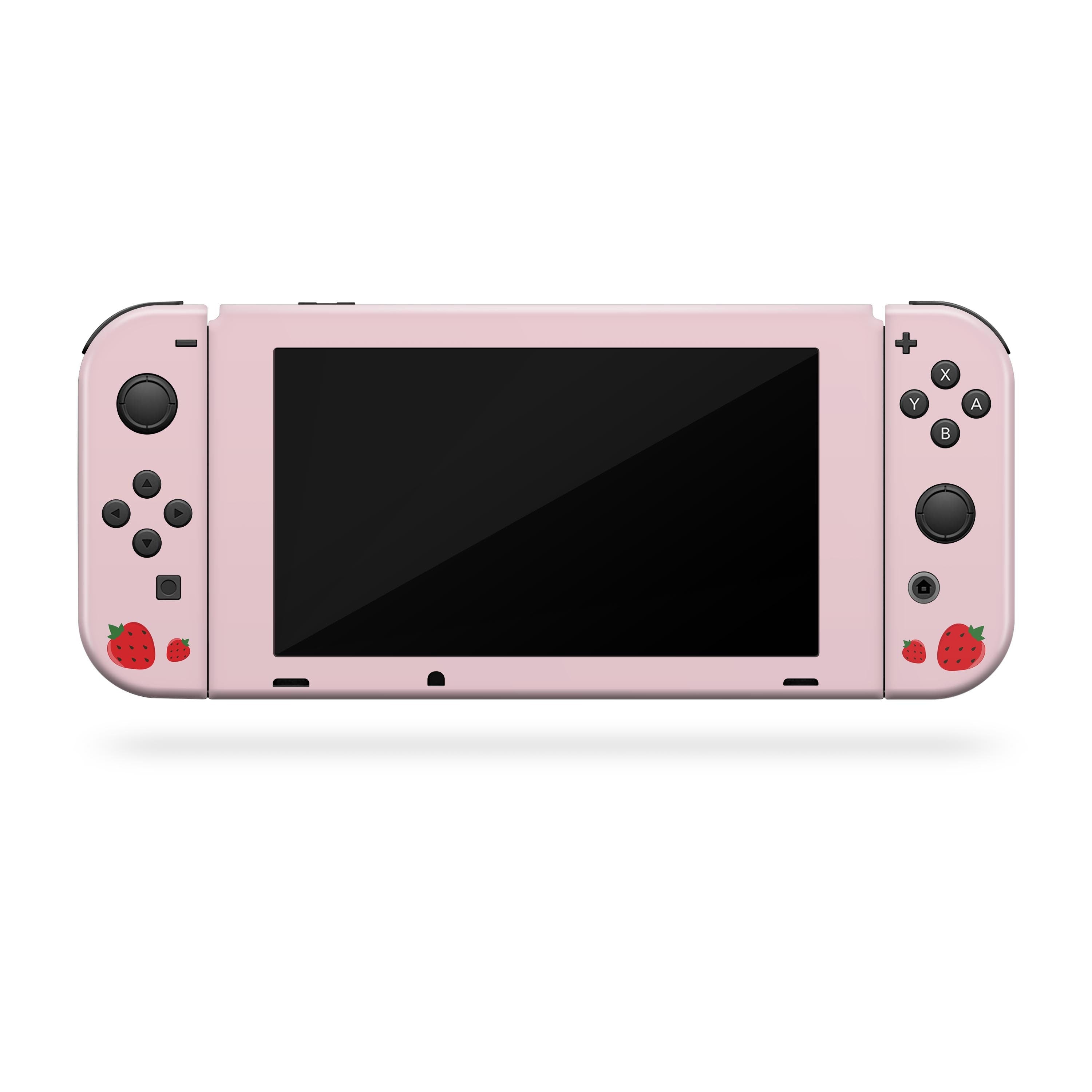 Cute strawberry nintendo switches skin ,Pink switch skin Full cover 3m