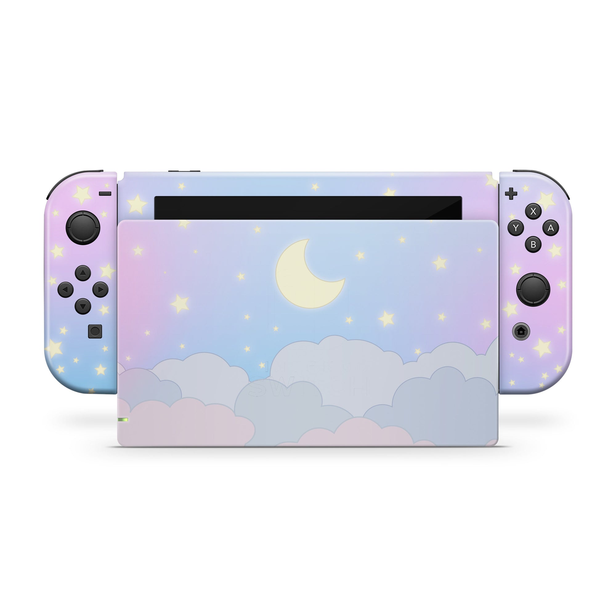 nintendo switches skin Clouds, Pastel Starry blue Sky switch skin moon Full wrap 3m