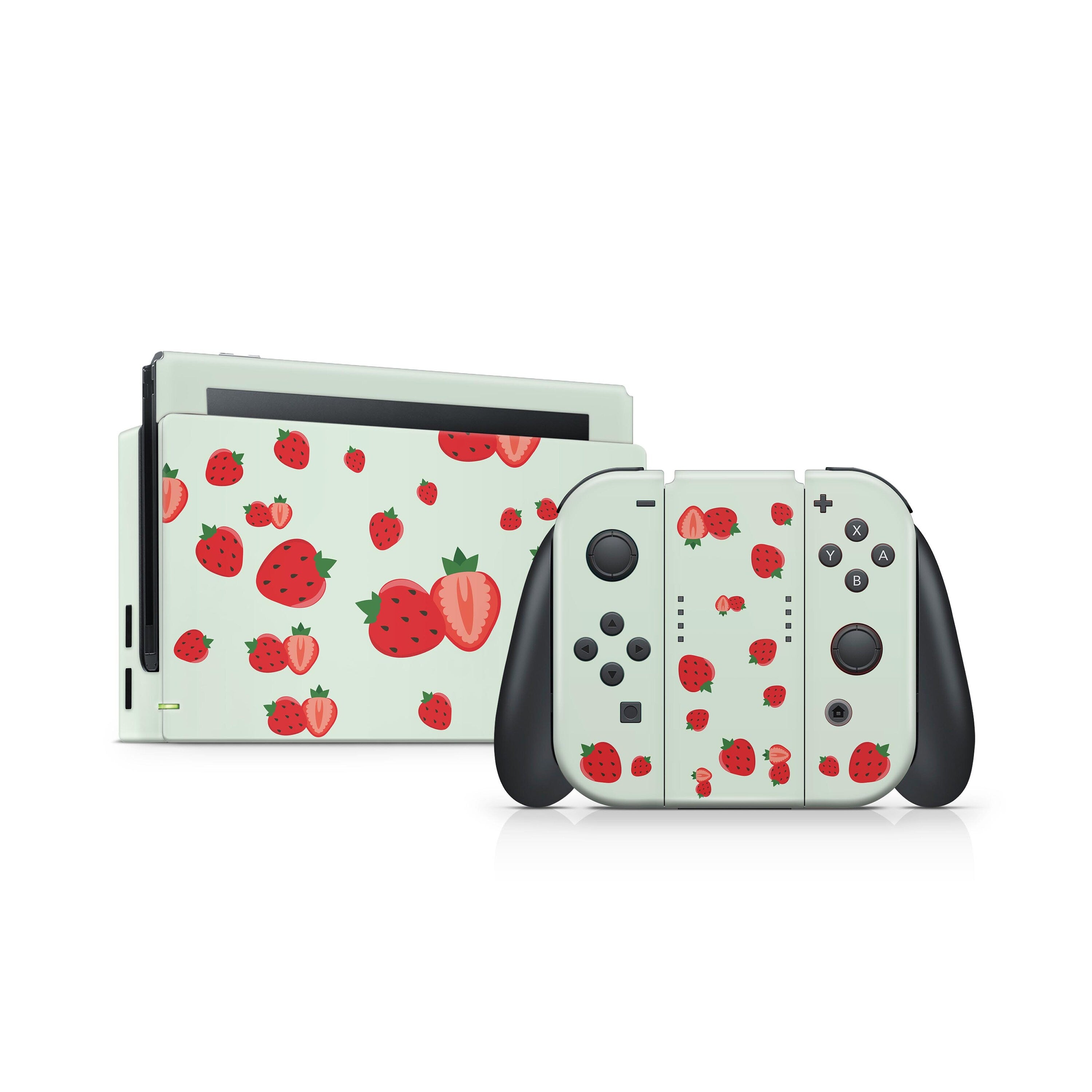 Strawberry nintendo switches skin, Cute switch skin Full wrap 3m