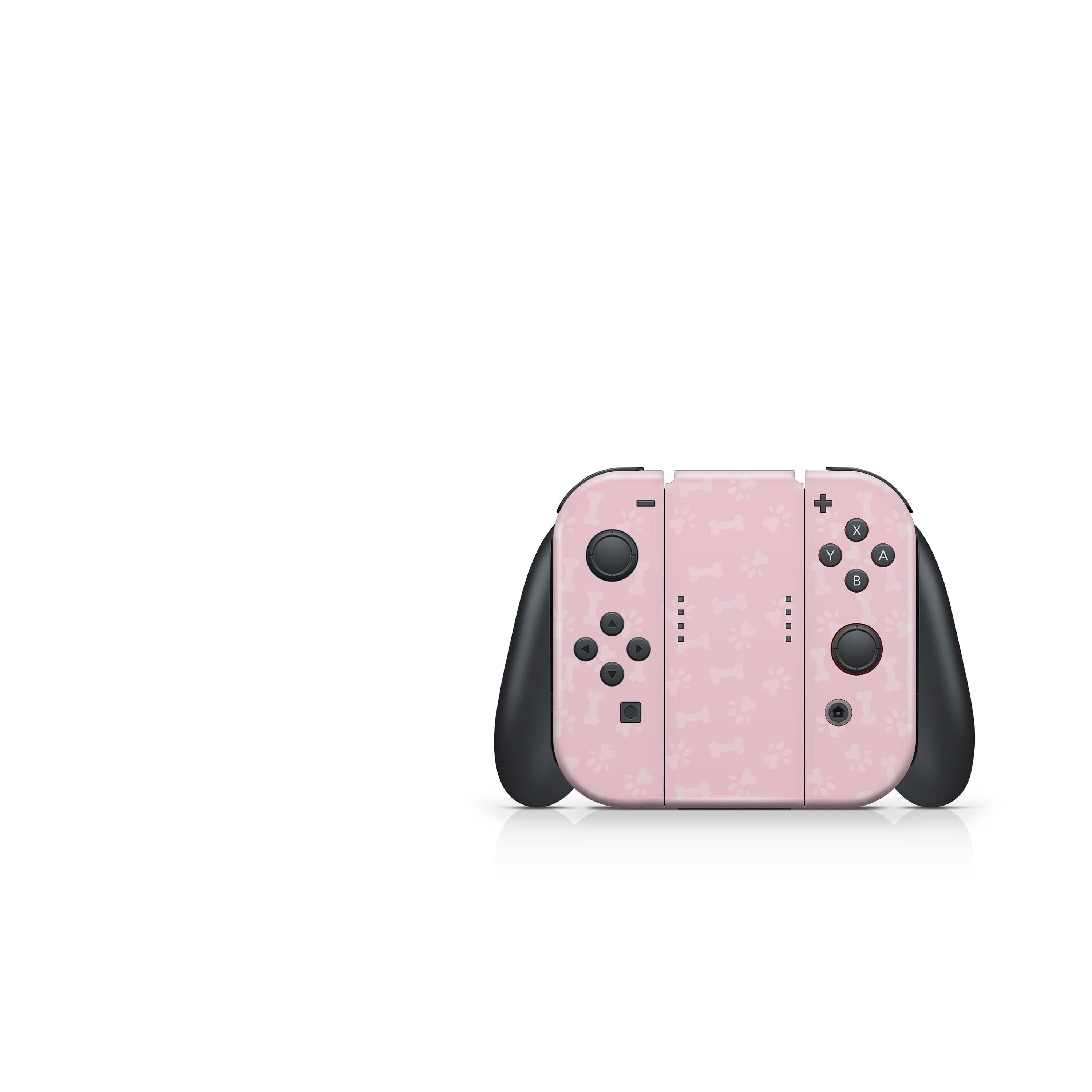 Pastel pink nintendo switches skin, Cute puppy dog switch skin, Pet skin Full wrap 3m