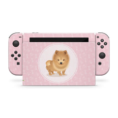 Pastel pink nintendo switches skin, Cute puppy dog switch skin, Pet skin Full wrap 3m