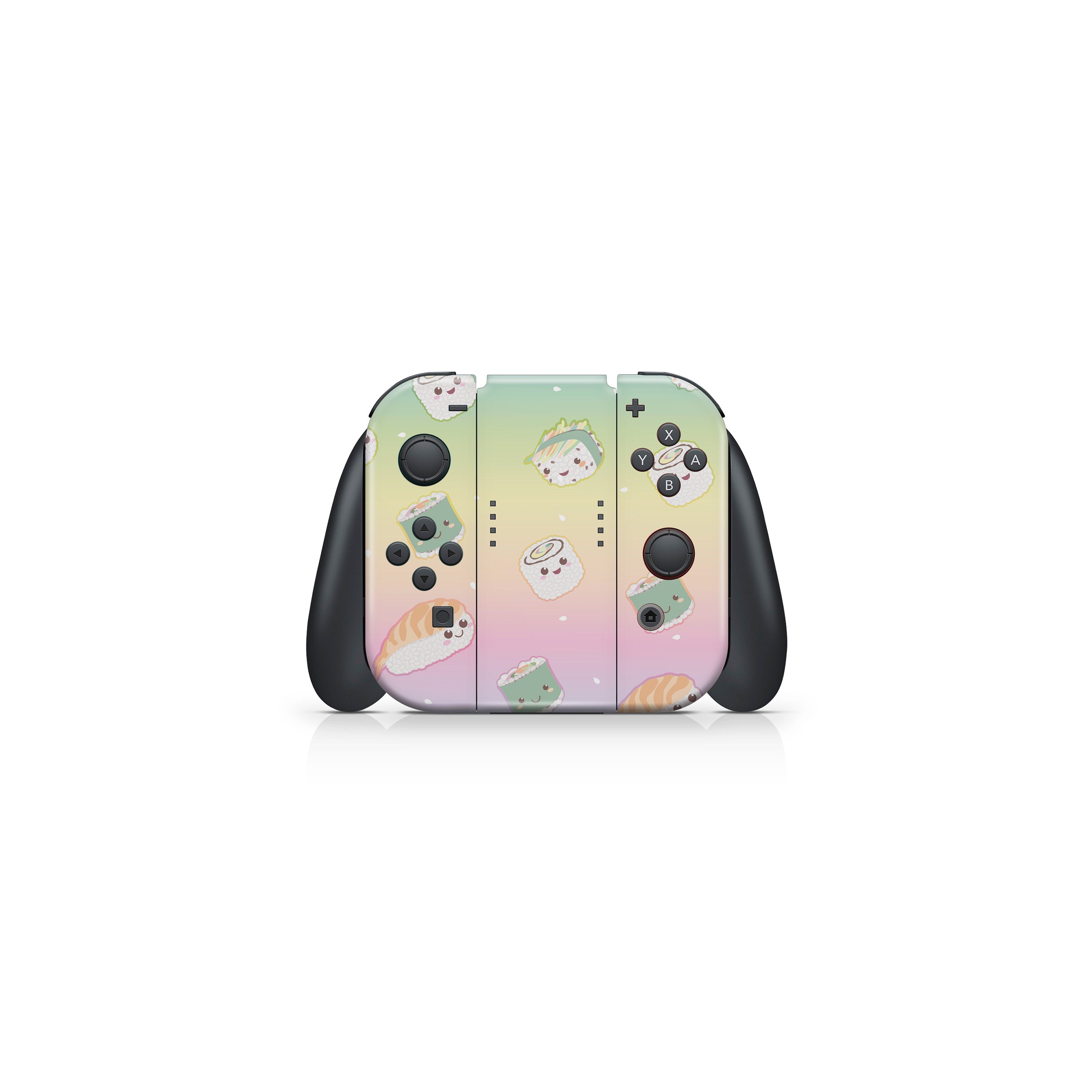 Nintendo Switches skin Kawaii Sushi, Switch skin pastel pink Full cover 3m