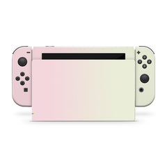 nintendo switches skin Duo color, Pastel pink and yellow switch skin