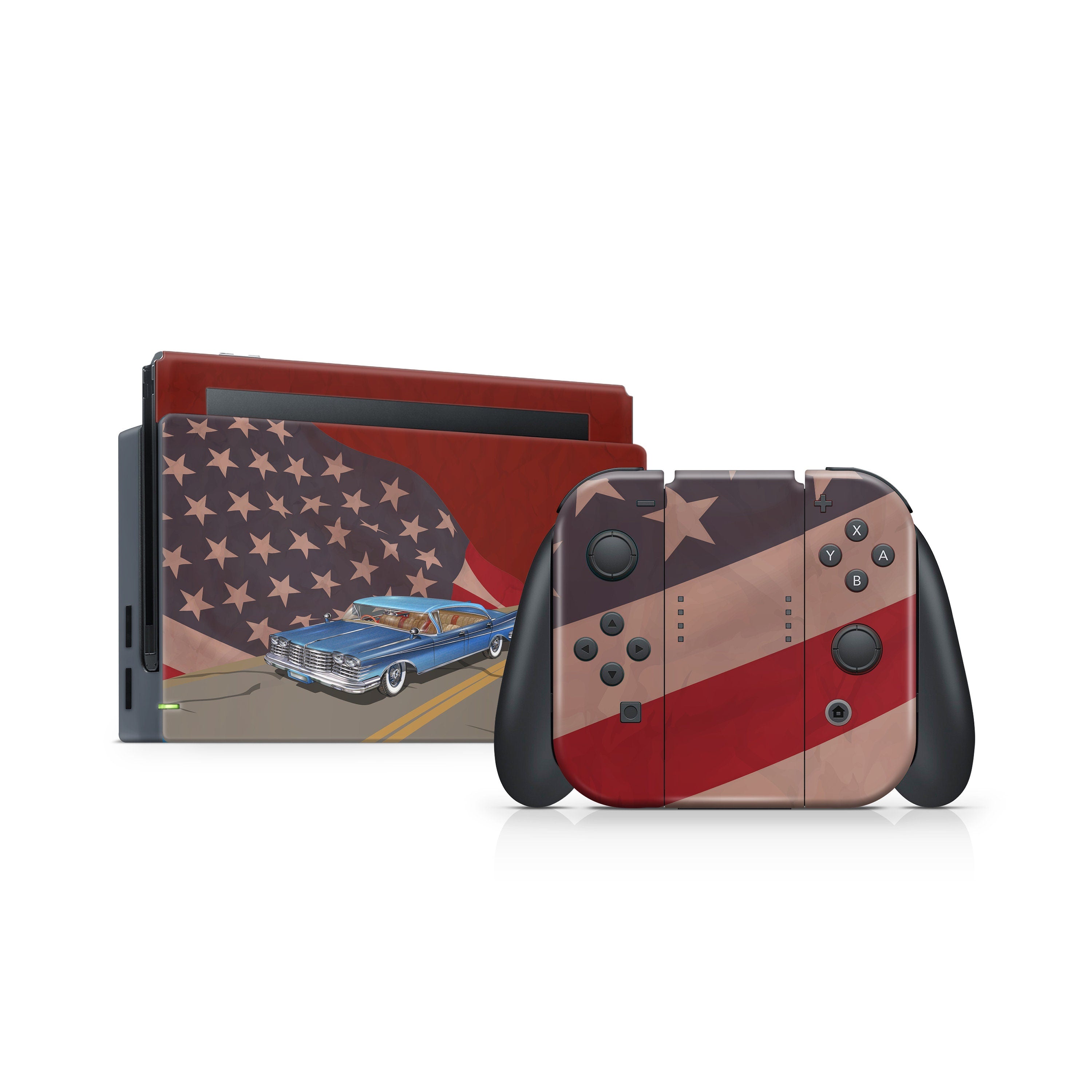 Retro nintendo switches skin USA flag, Car switch skin Full cover 3m