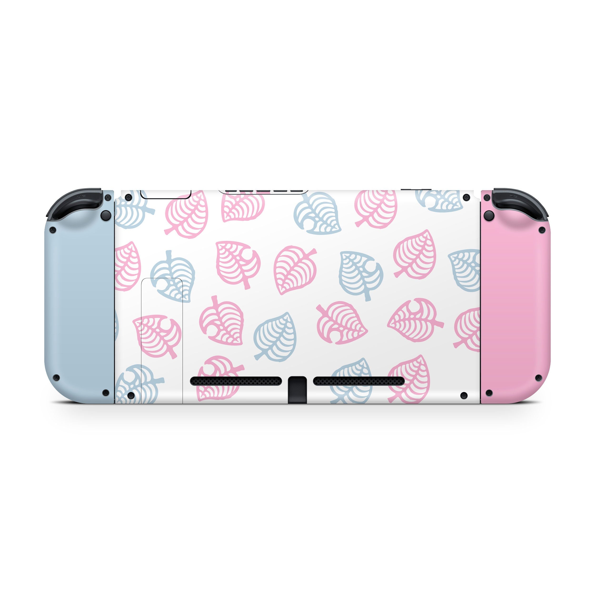 nintendo switches skin Pastel, Blue leaf switch skin, Pink leaves skin Full wrap 3m