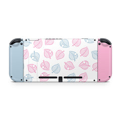 nintendo switches skin Pastel, Blue leaf switch skin, Pink leaves skin Full wrap 3m