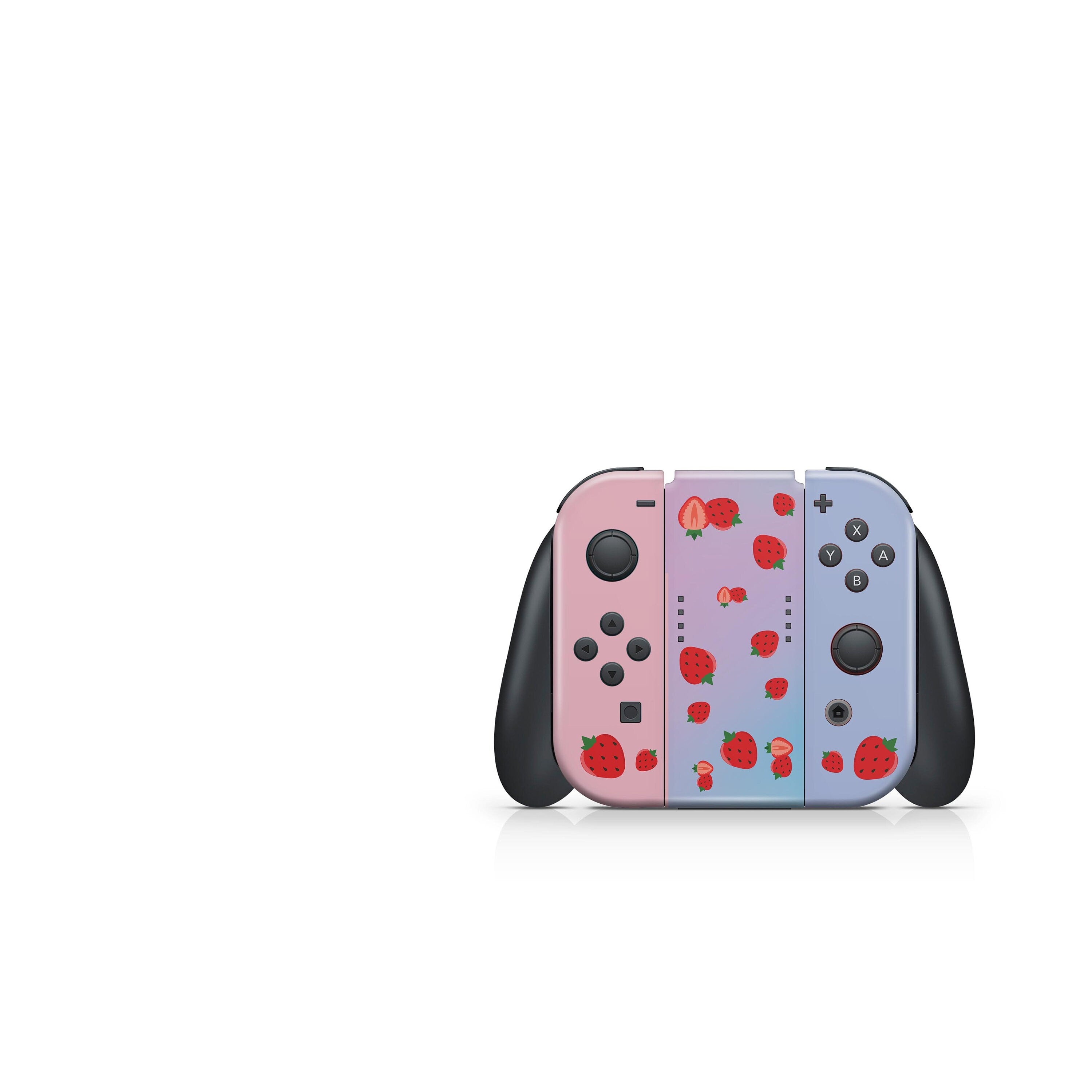 Nintendo Switches skin Cute strawberry, Pink blue switch skin Full cover 3m
