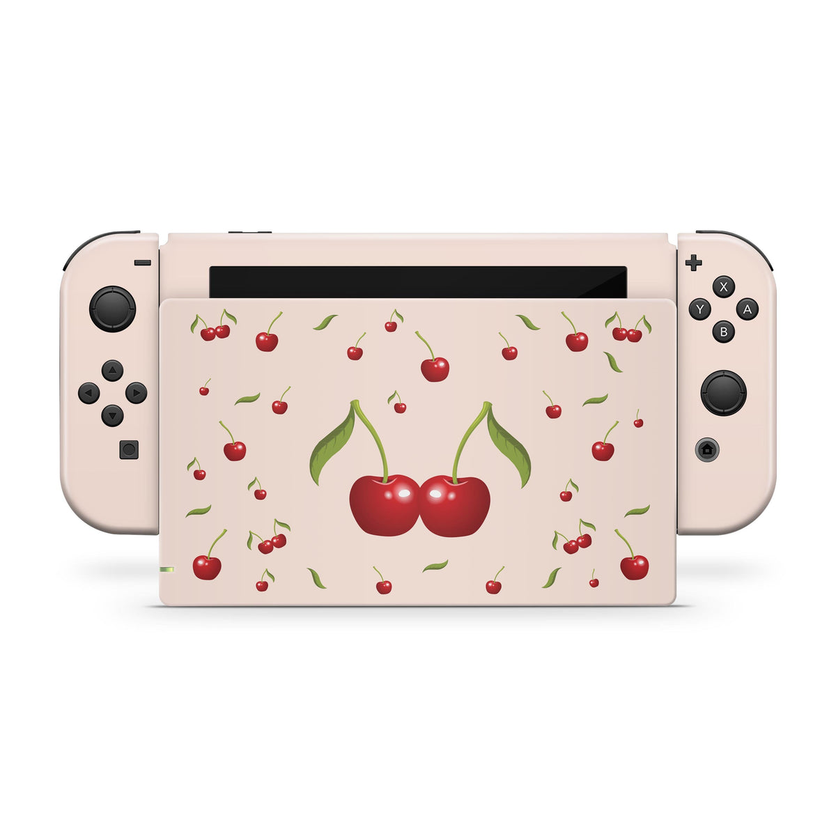 Clearance 70% sale - Nintendo Switches skin Cherries, Cute pastel pink switch skin Full cover 3m