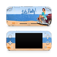 Retro Nintendo switch Lite skin, Pin-up girls switch lite skin blue Full cover 3m