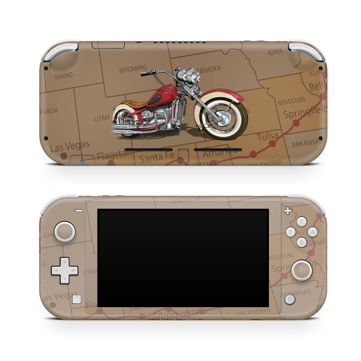 Retro Nintendo switch Lite skin map, Motorcycle Switch lite skin Full cover 3m