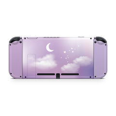 TACKY DESIGN Clouds Nintendo Switch Skin Wrap | Pastel Purple Moon 3M Vinyl Full Cover