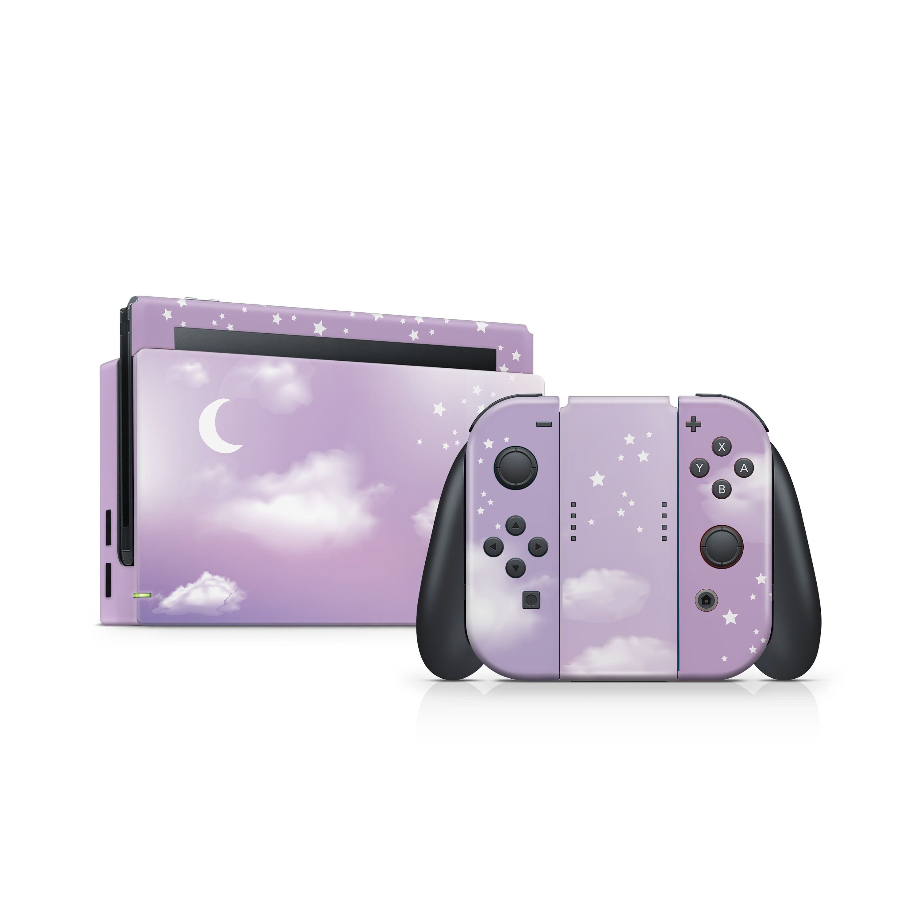 nintendo switches skin Clouds, Pastel Purple switch skin moon Full wrap 3m