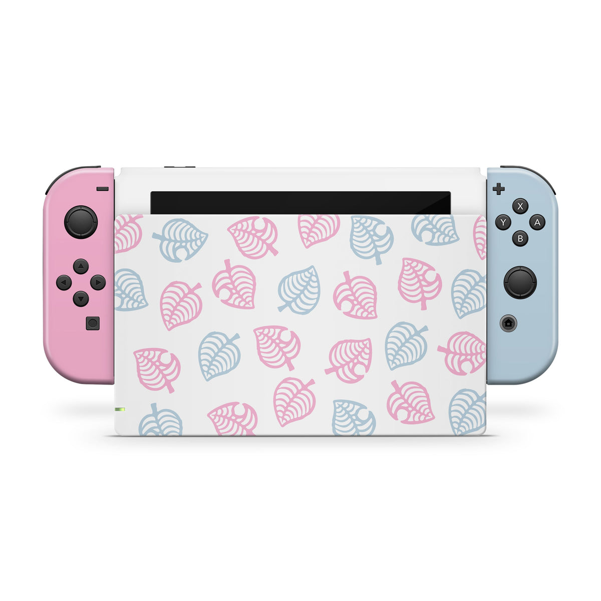 nintendo switches skin Pastel, Blue leaf switch skin, Pink leaves skin Full wrap 3m