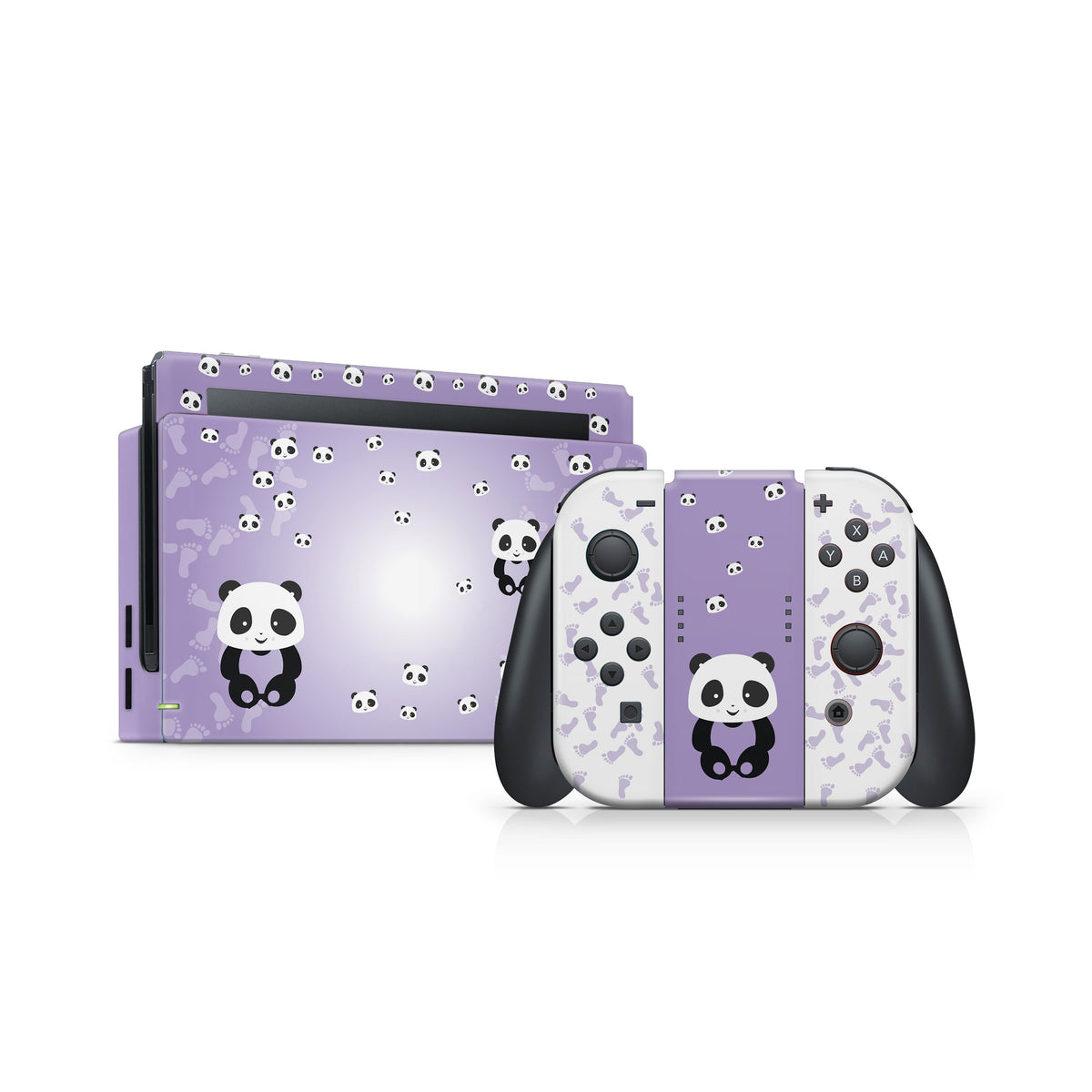 TACKY DESIGN Panda Nintendo Switch Skin Wrap | Purple 3M Vinyl Cover