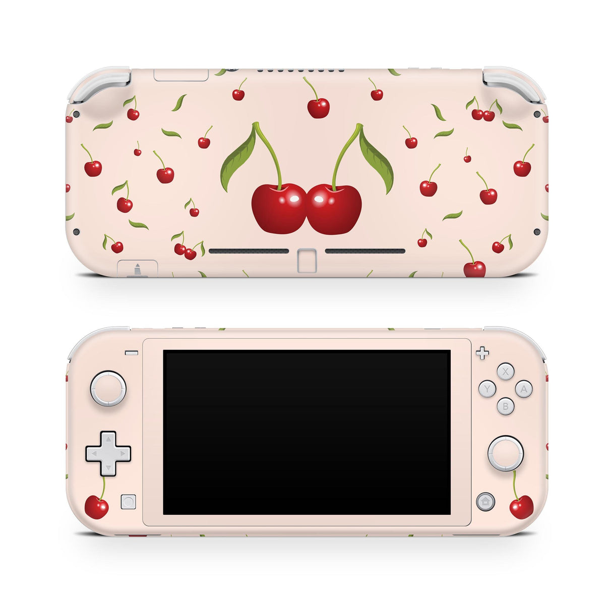 Cherries Nintendo switch Lite skin, Cute switch lite skin pastel pink Full cover 3m