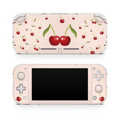 Cherries Nintendo switch Lite skin, Cute switch lite skin pastel pink Full cover 3m