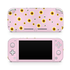 Nintendo switch Lite skin Sunflowers, Pastel pink switch lite skin Full cover 3m