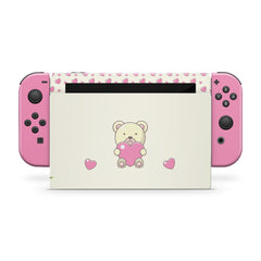 Cute bear Nintendo Switches skin anime ,Kawaii Pink switch skin Full cover 3m