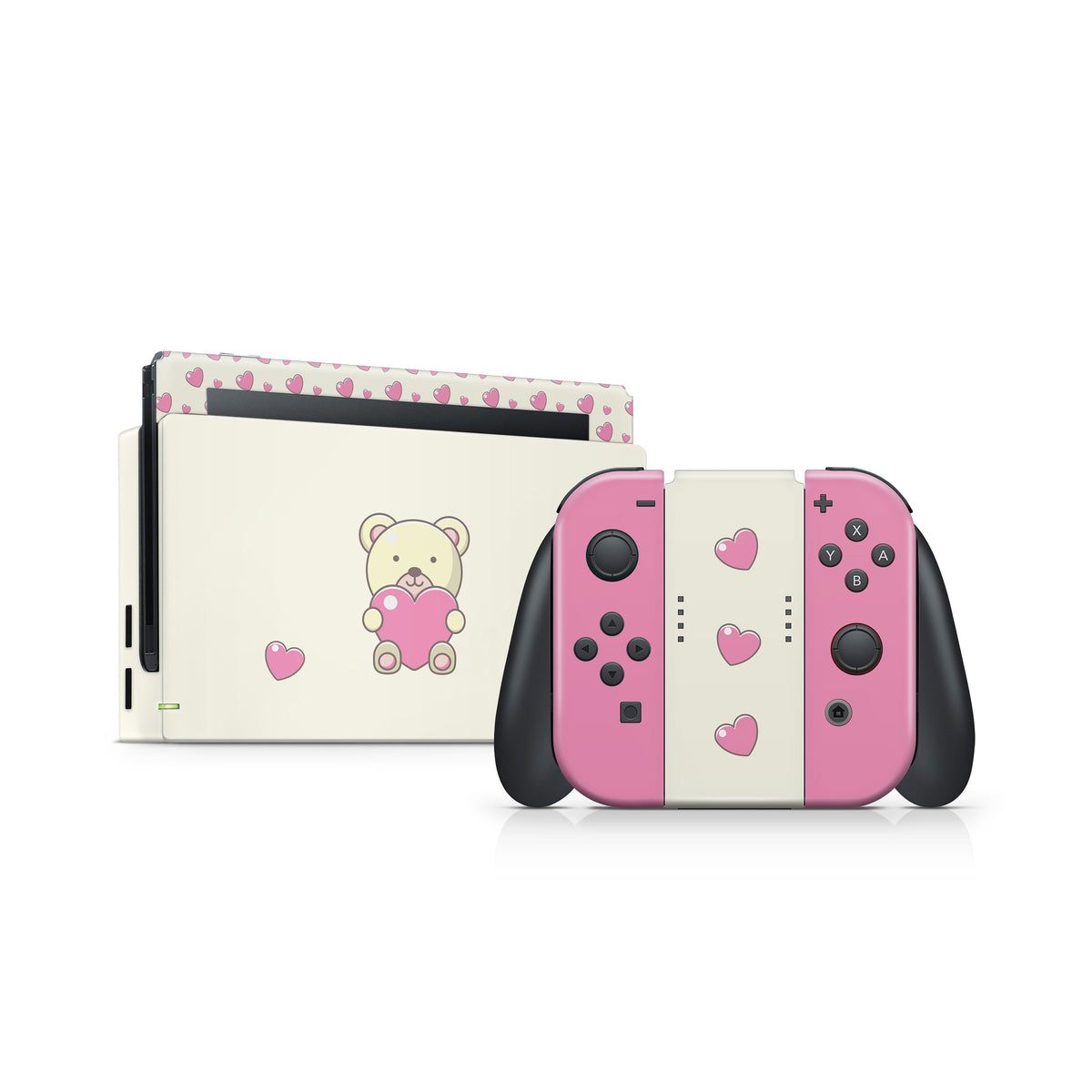 TACKY DESIGN Cute Bear Nintendo Switch Skin Wrap | Kawaii Pink Anime 3M Vinyl Cover