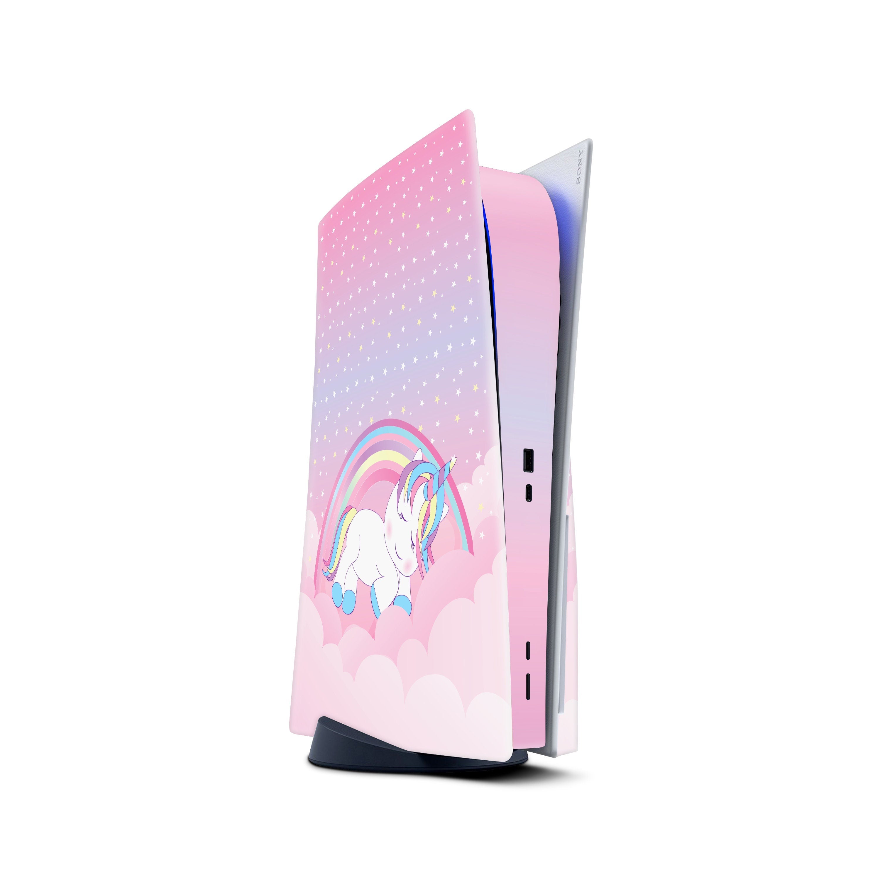 Unicorn Ps5 skin, Sony Playstation 5 controller skin pink, Vinyl 3m stickers moon Full wrap cover