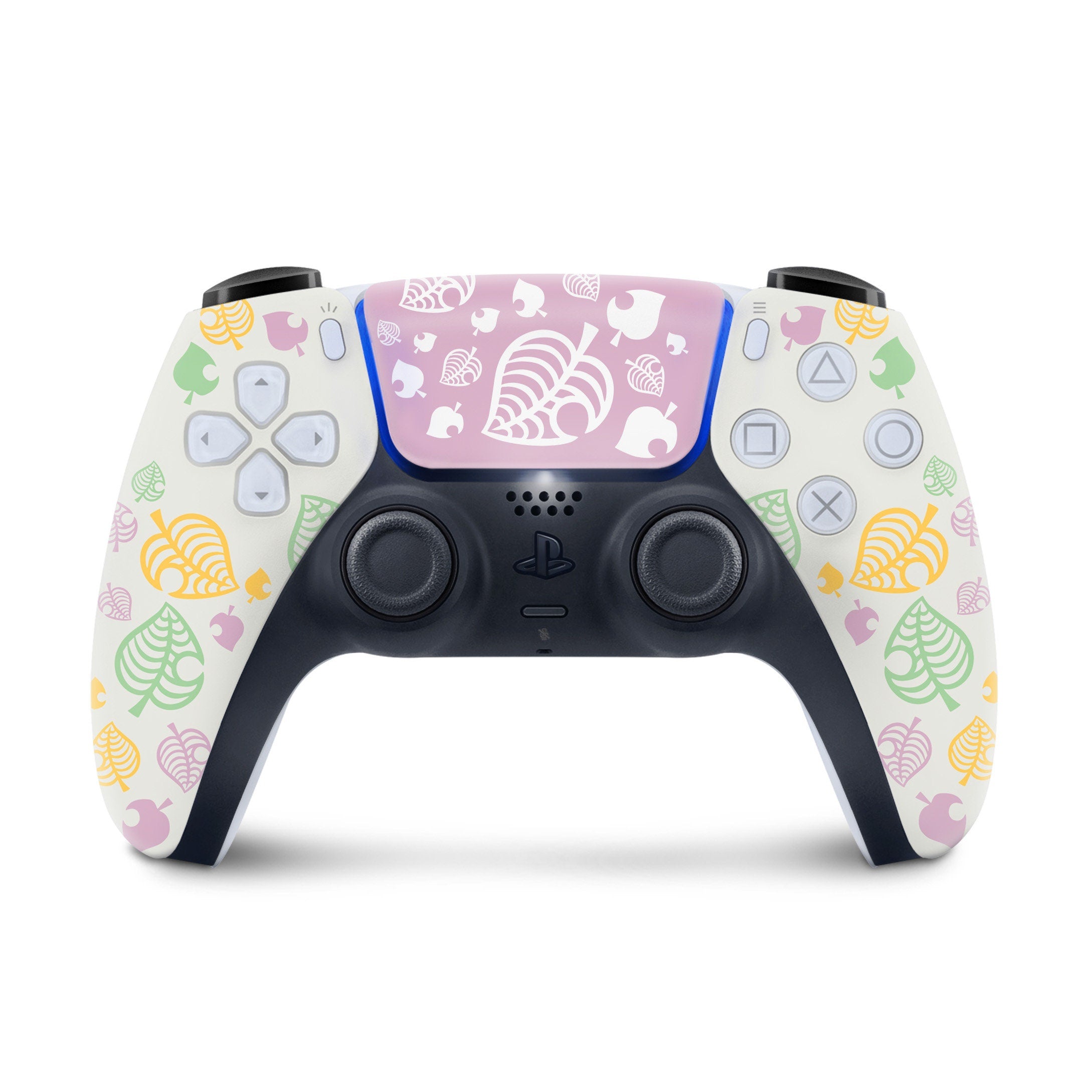 Pastel Ps5 skin Leaves, Playstation 5 controller collored leaves, Pink Vinyl 3m stickers Full wrap cover