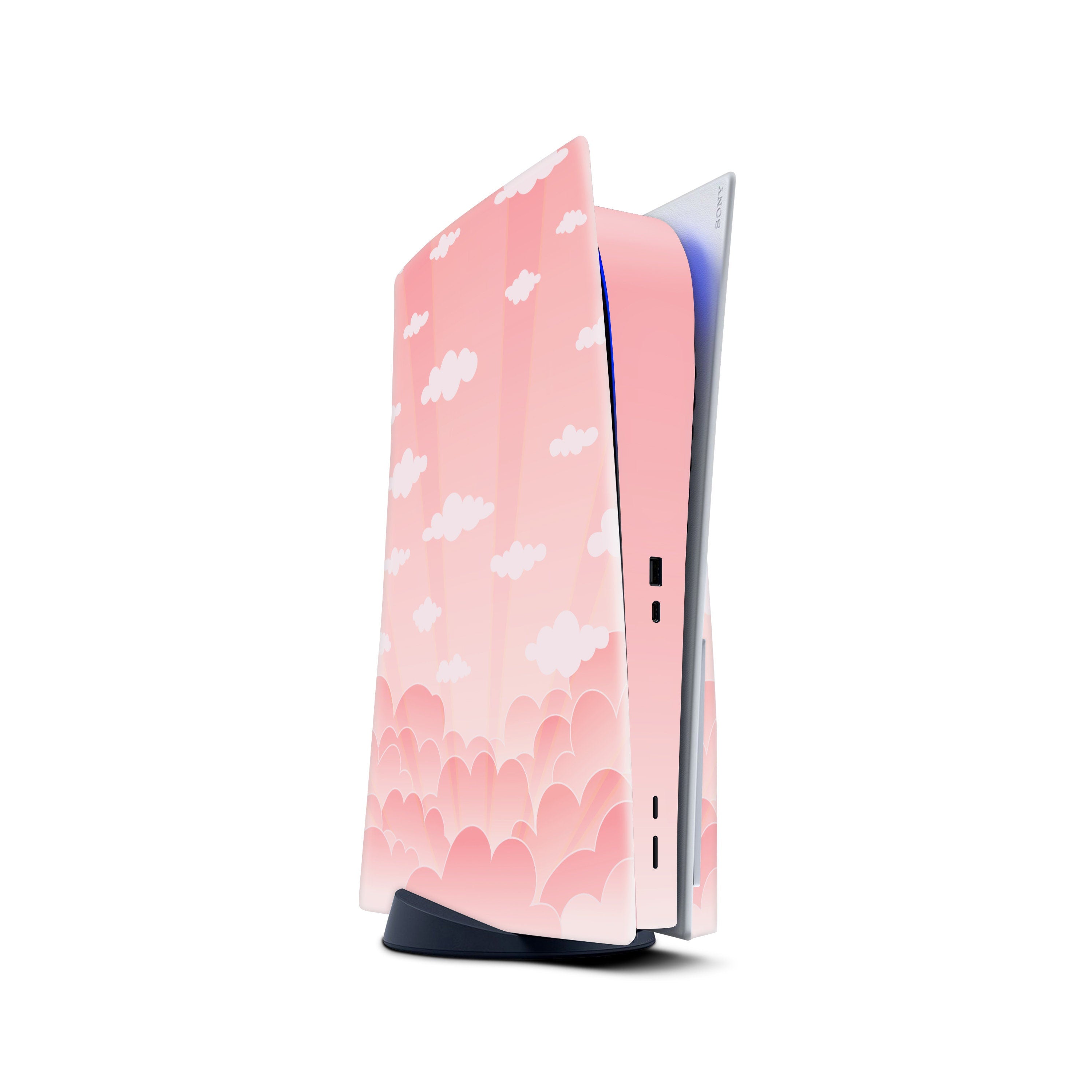 Ps5 skin Peachy sky, pink Sony Playstation 5 controller skin Clouds, Vinyl 3m stickers Full wrap cover