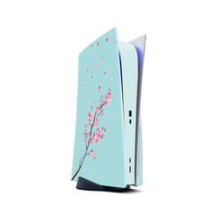 pastel Ps5 skin Sakura, Playstation 5 controller skin Blossom, Blue Vinyl 3m stickers Full wrap cover