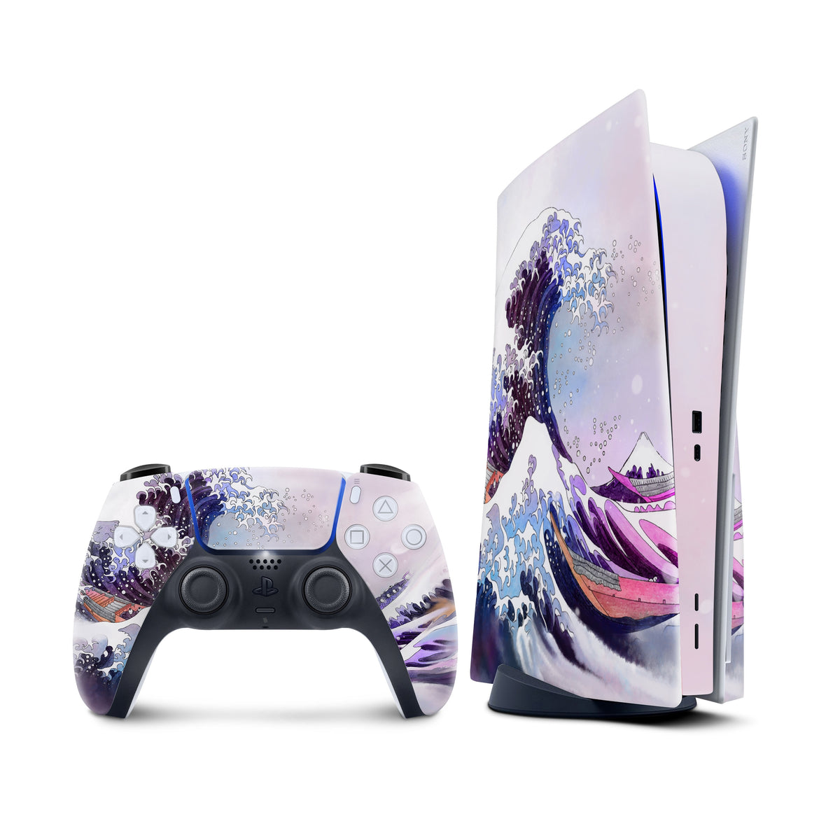 Ps5 skin Wave Off Kanagawa, Playstation 5 controller skin, Vinyl 3m stickers Full wrap cover