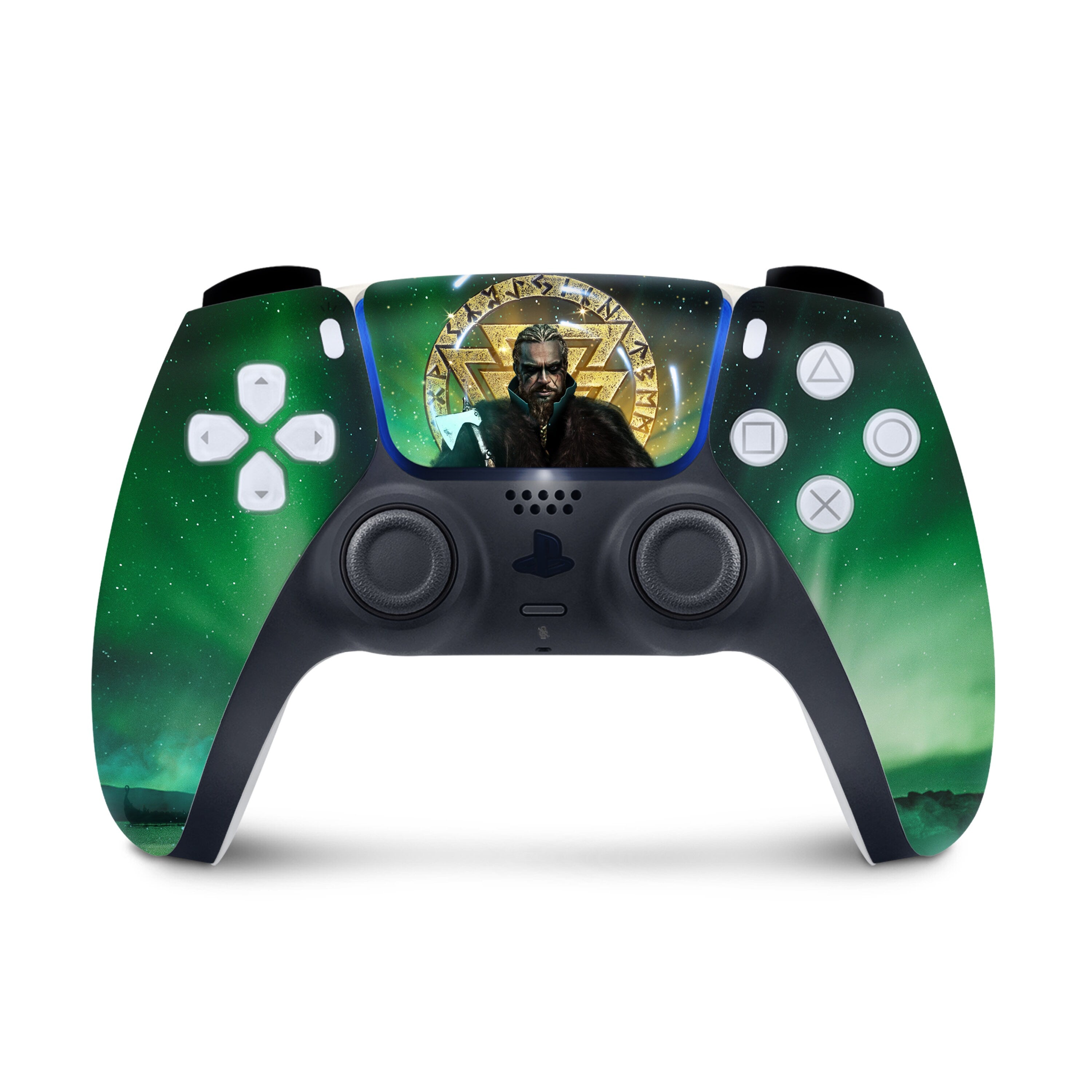 Vikings Ps5 skin, Green Playstation 5 controller skin Assassin, Vinyl 3m stickers Full wrap cover